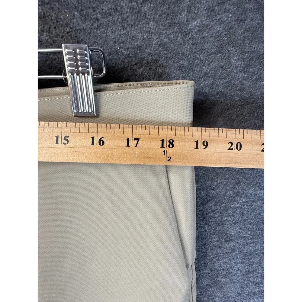 NWT Banana Republic Flat Front Pant Men 36x29 Tan Performance Polyester Trousers